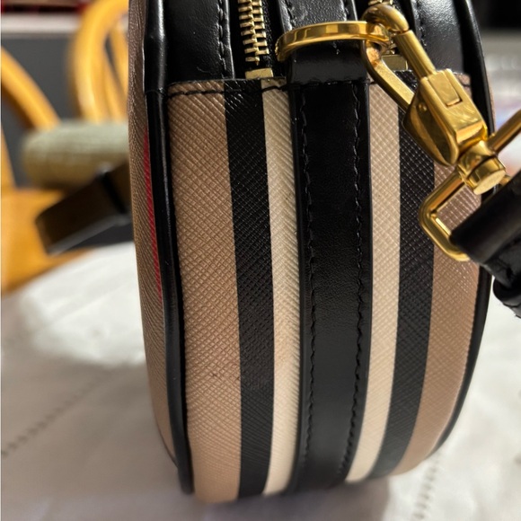Burberry Beige and Black Striped Crossbody Bag - Picture 3 of 11